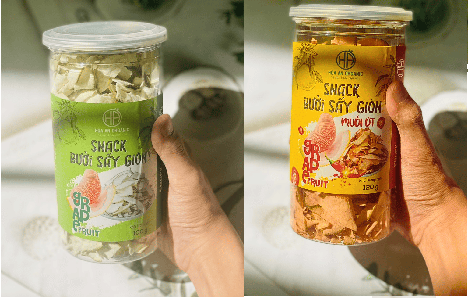 Snack bưởi sấy giòn muối ớt Hòa An Organic rất tốt cho sức khỏe
